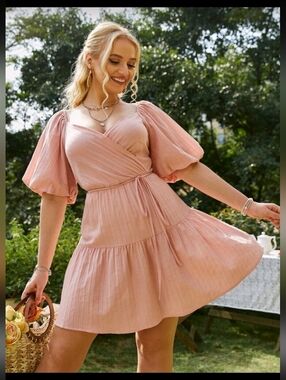 Size 3X Soft Pink Tiered Dress